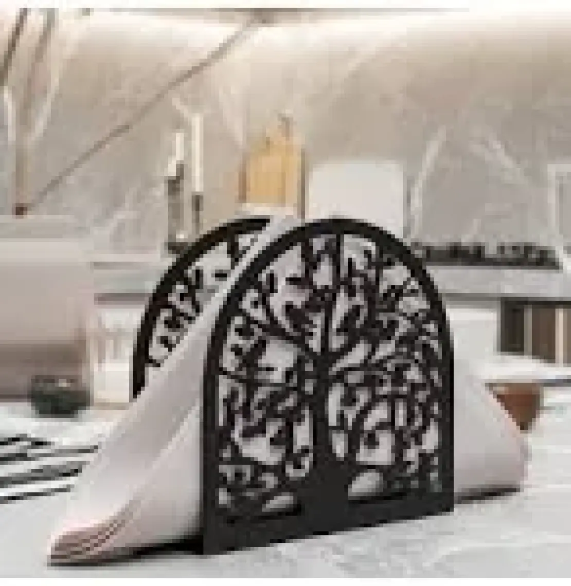 Lmz Ağaç ve Kuş Restoran Mutfak Cafe Metal Peçetelik Kağıt Peçete Kumaş Peçete Mendil Tutucu