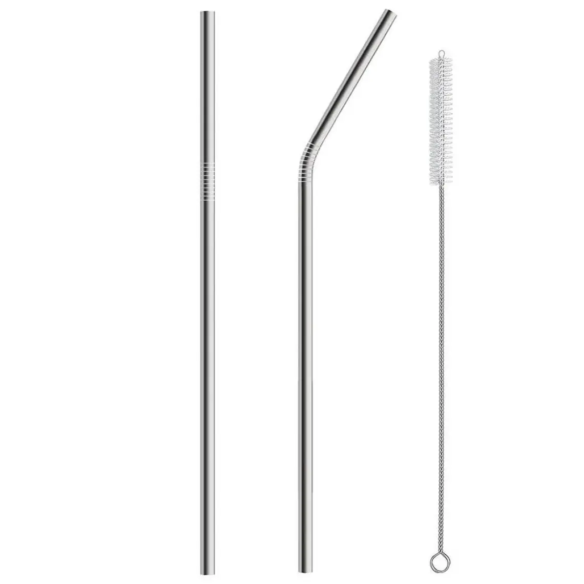 Sebat Home Balsa Group 2’li Paslanmaz Çelik Pipet + Temizleme Fırçası