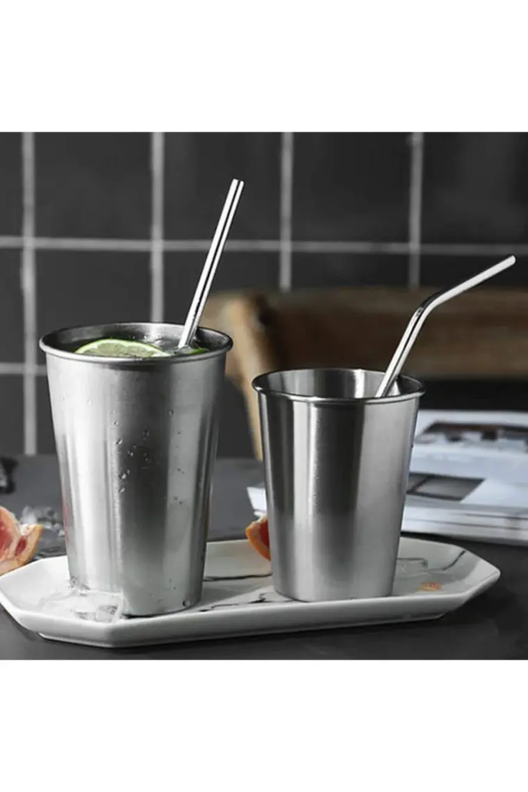 Sebat Home Balsa Group 2’li Paslanmaz Çelik Pipet + Temizleme Fırçası