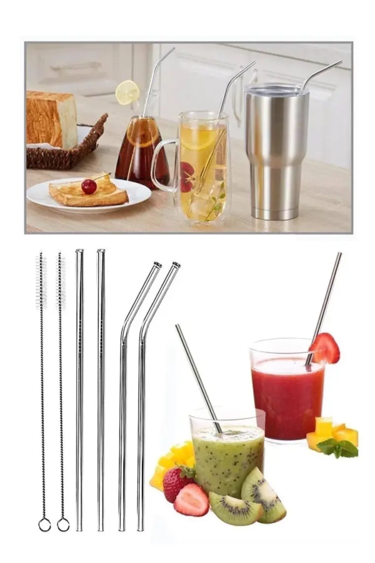 Sebat Home Balsa Group 2’li Paslanmaz Çelik Pipet + Temizleme Fırçası