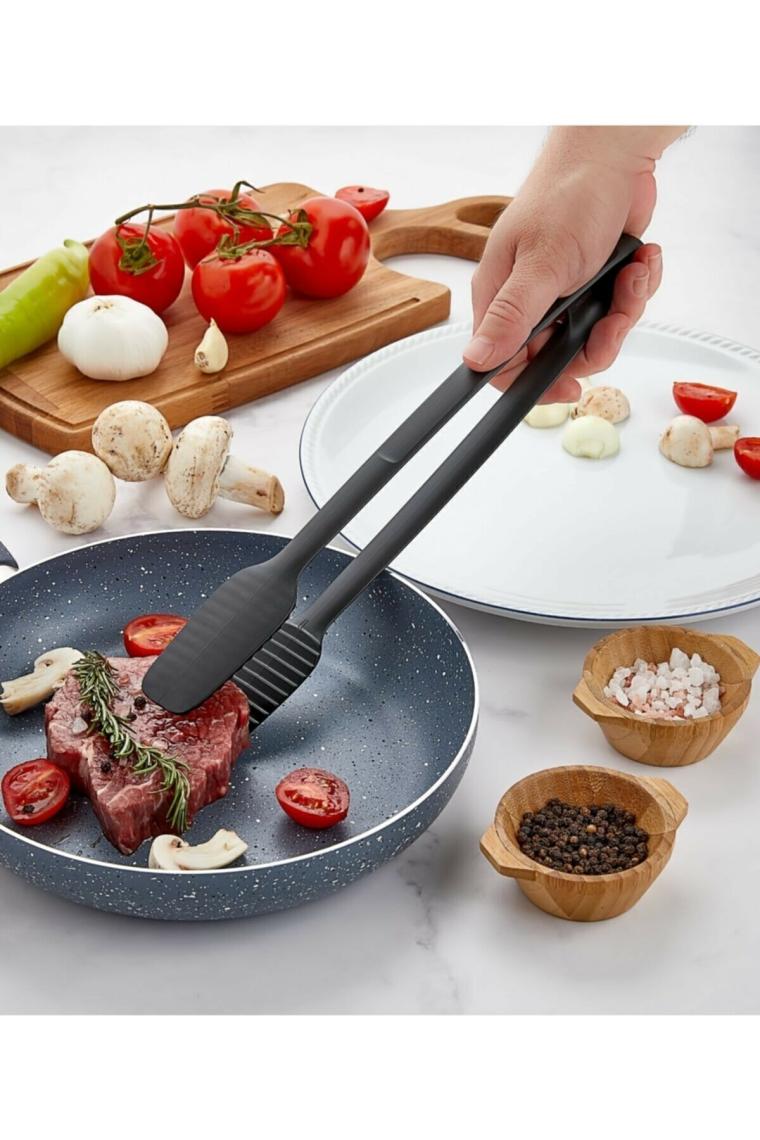 Group - Gnarp Tarz Servis ve Izgara Maşası - Yanmaz Yapışmaz Maşa - Barbekü Maşası - 30 cm