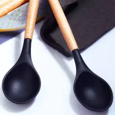 Kosova Bambu Silikon Kaşık Siyah SLK-205