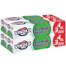 Vindex Buzdolabı Poşeti 4 Al 3 Öde Orta Boy