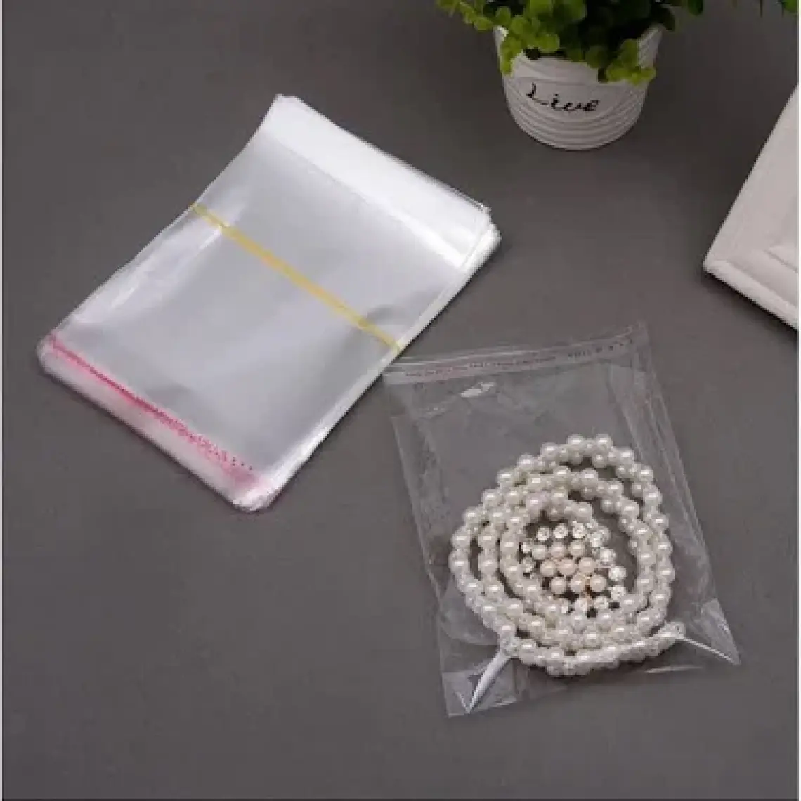 Carpcorn 9x20+5 cm. (9*25) 100 Adet - Şeffaf Bantlı Yapışkanlı Jelatin Poşet