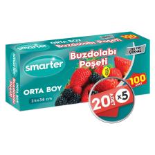 100 Adet Buzdolabı Poşeti Orta Boy ( 20 Adet X 5 )