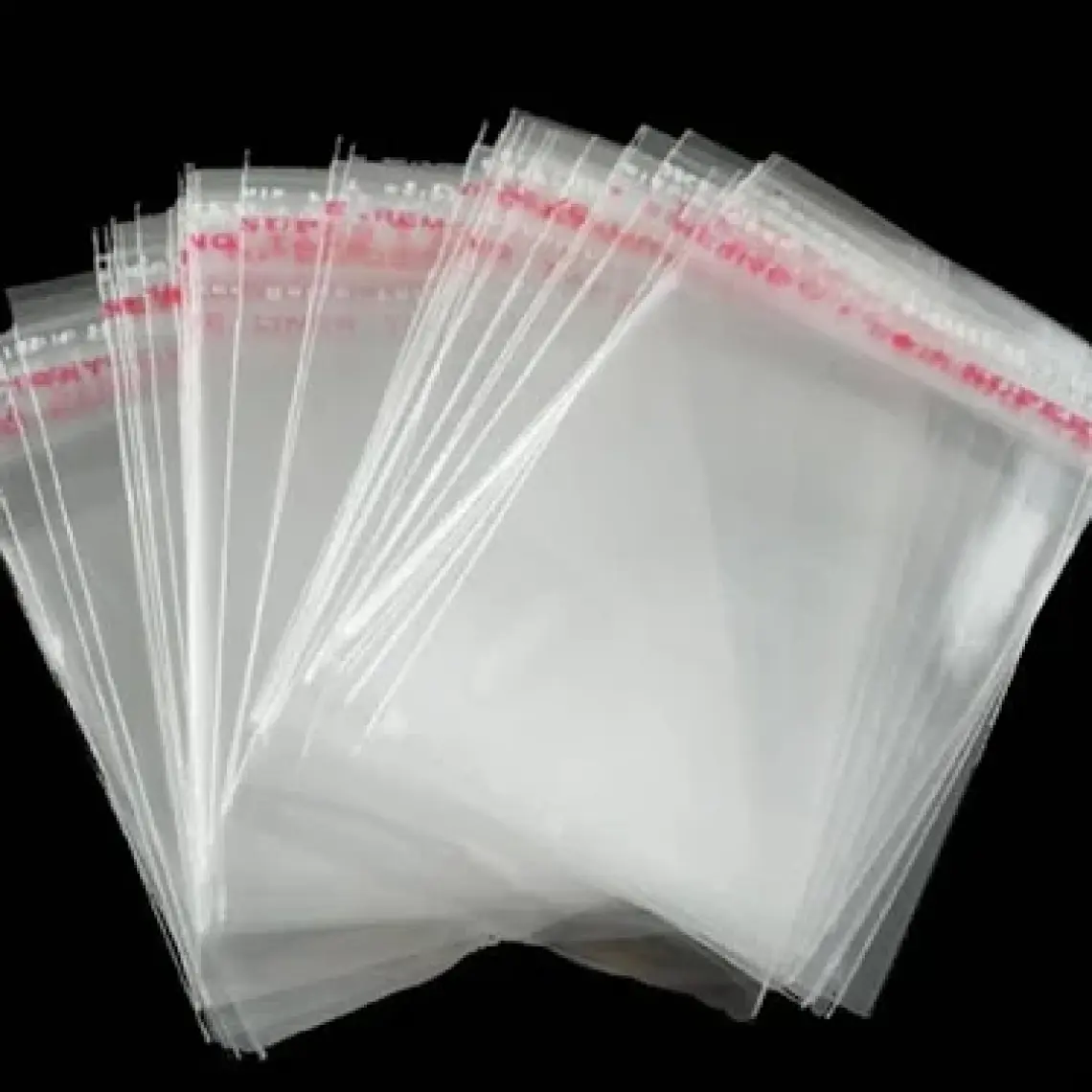 Carpcorn 40 cm x 50 cm Şeffaf Bantlı Jelatin - Yapışkanlı Poşet - 50'li