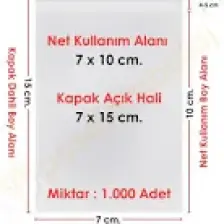 Carpcorn 7X10+5 Cm. (7*15) 1.000 Adet - Şeffaf Bantlı Yapışkanlı Opp Jelatin Poşet