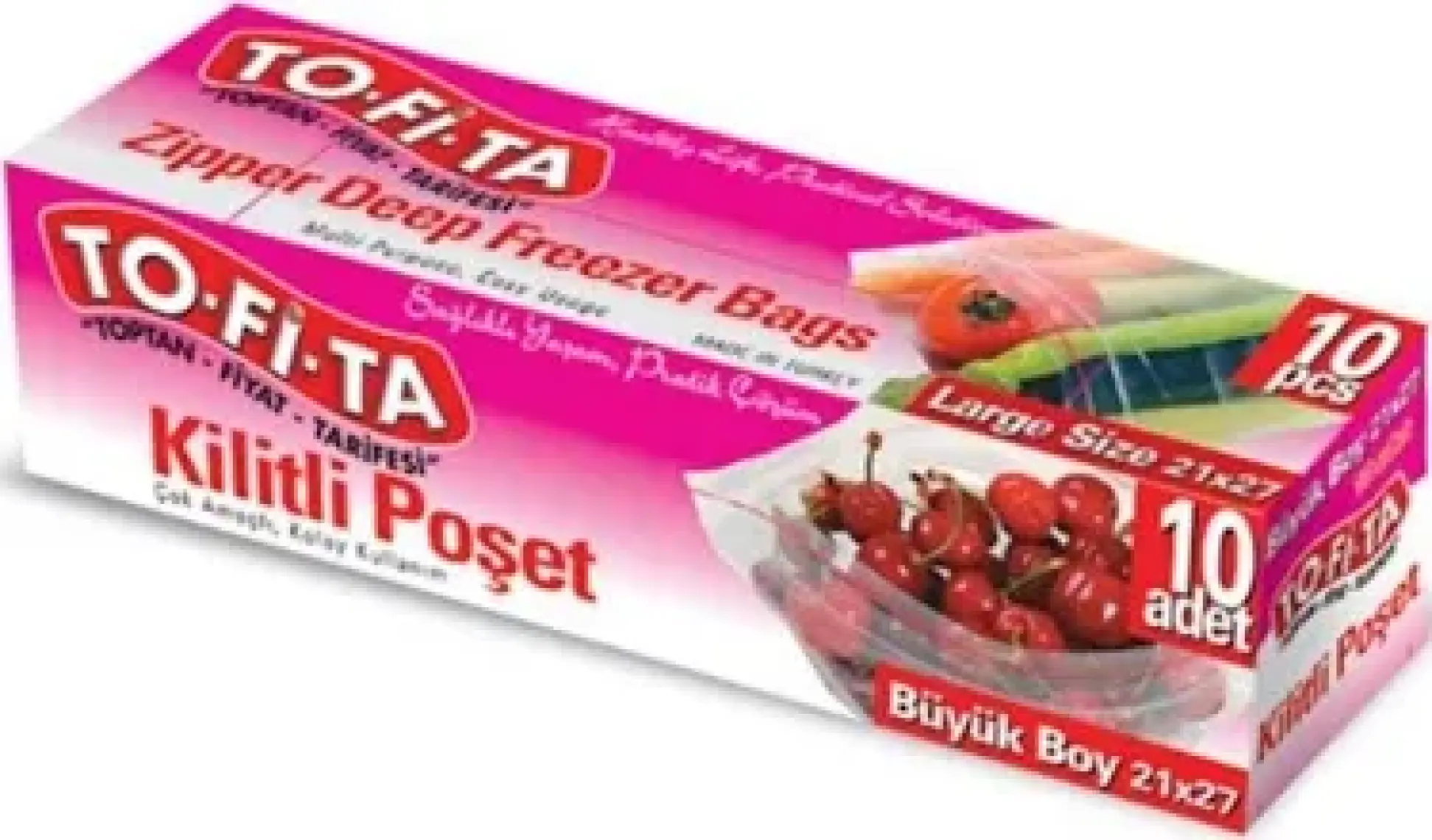 To-Fi-Ta Büyük Boy Kilitli Poşet 10'lu 21X27 cm