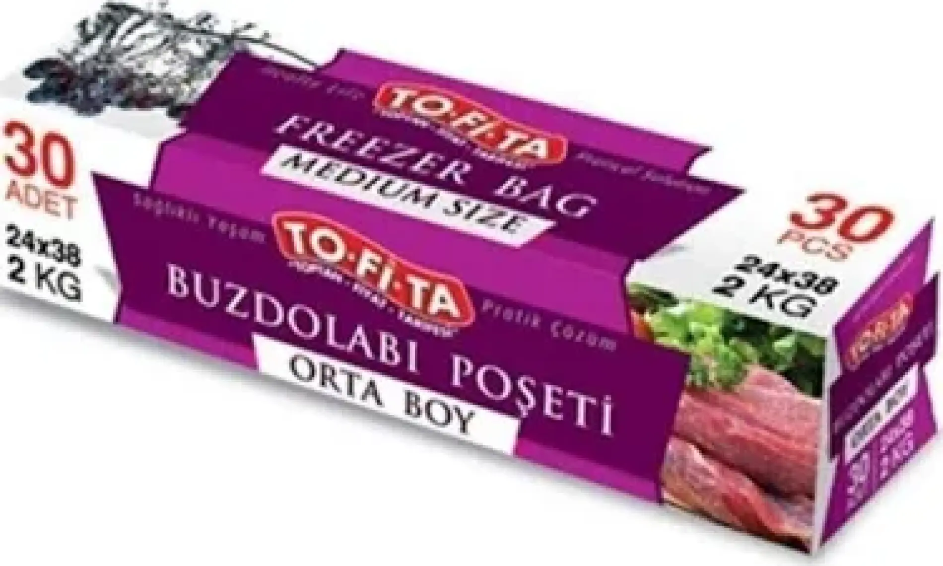 To-Fi-Ta Orta Boy Buzdolabi Poşeti 30'lu 24 x 38 cm