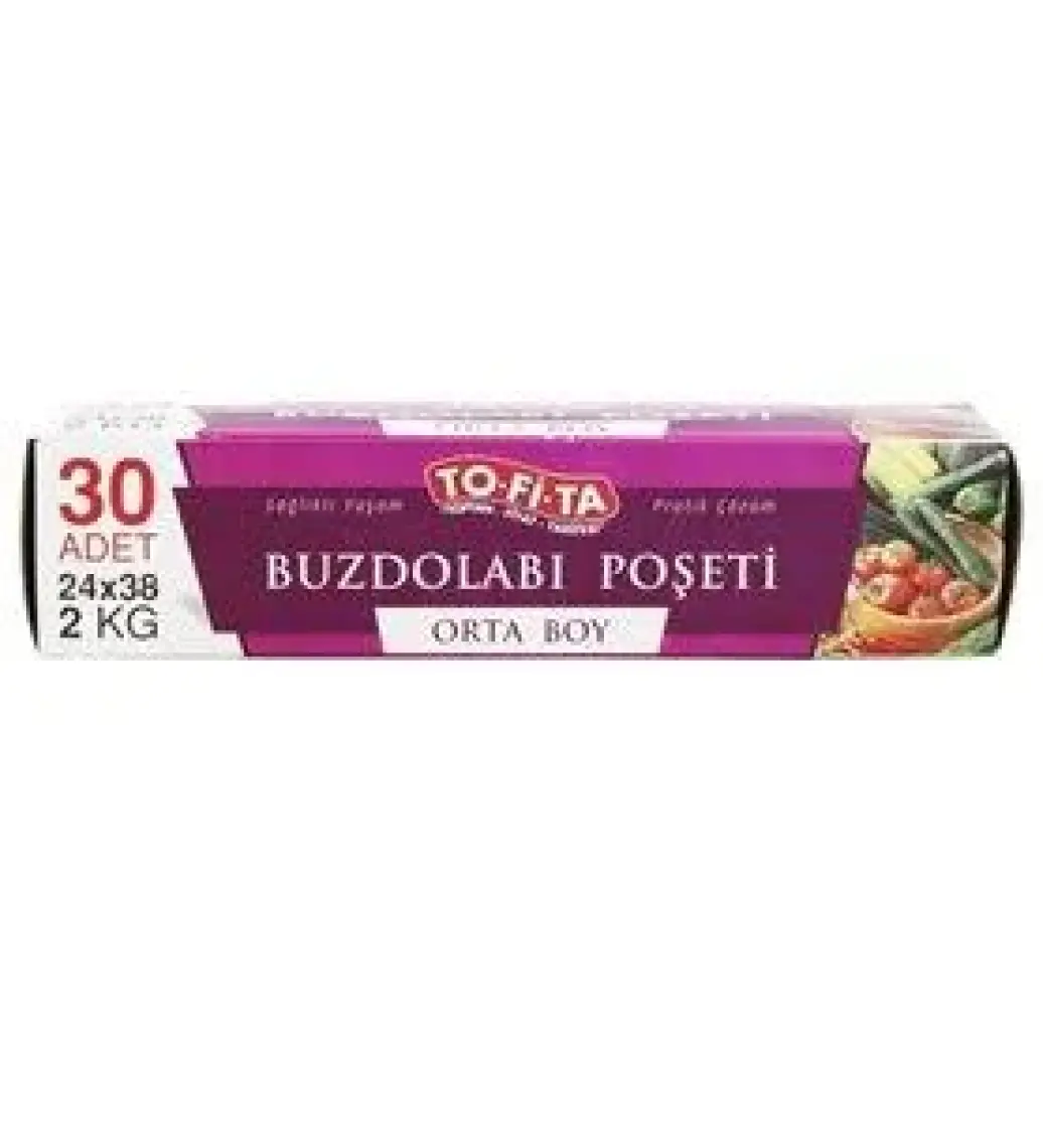 To-Fi-Ta Orta Boy Buzdolabi Poşeti 30'lu 24 x 38 cm