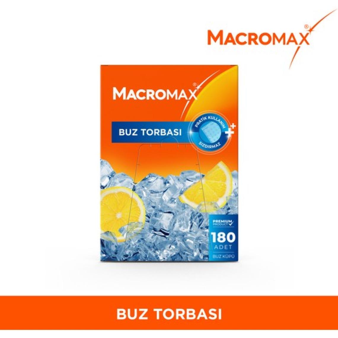 Macromax Kilitli Sistem Buz Torbası 196 Adet Buz Küpü, Sızdırmaz Pratik Kullan-At Buz Kalıbı Poşeti