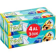Fresh-Up Orta Boy Kilitli Buzdolabı Poşeti 19x25cm 10'lu x 4 Paket (40 Adet)