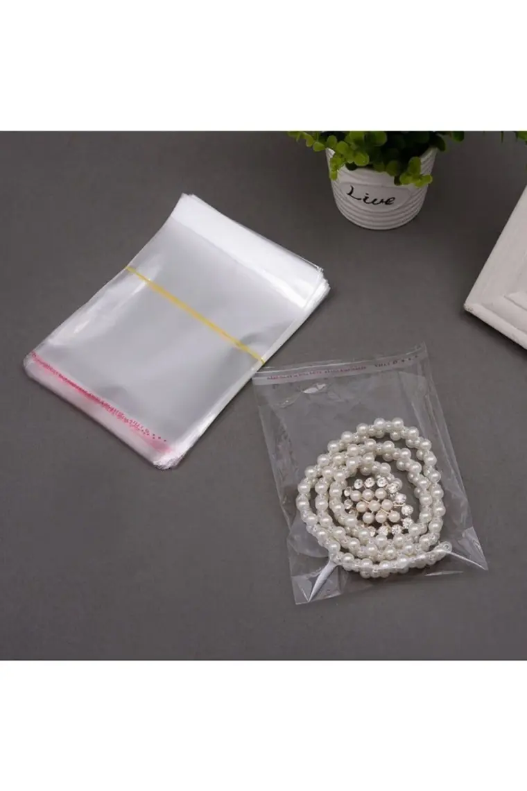 Carpcorn 13 x 20+5 cm 13 x 25 100'LÜ Şeffaf Bantlı Yapışkanlı Opp Jelatin Poşet