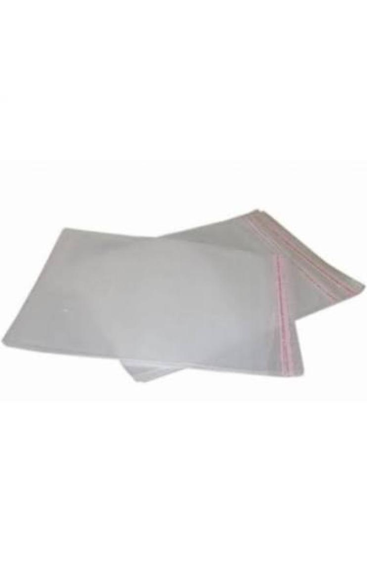 Carpcorn 12X20+5 Cm. (12*25) 100 Adet - Şeffaf Bantlı Yapışkanlı Opp Jelatin Poşet
