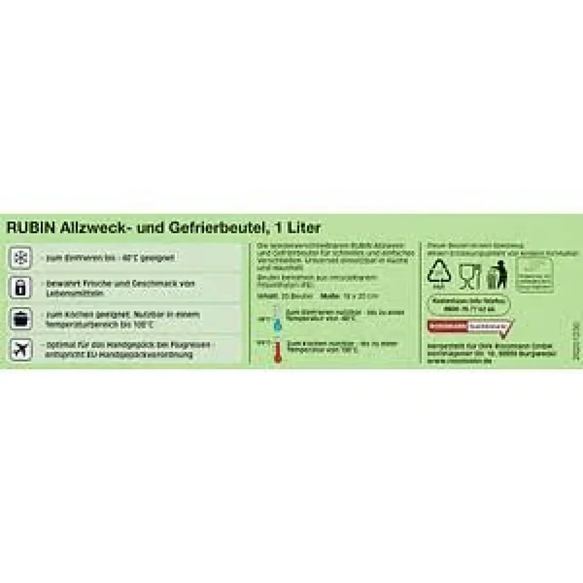 Kilitli Poşet - 1 Litre Çok Amaçlı 20'li