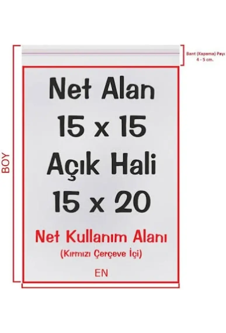 Carpcorn 15X15+5 cm (15*20) 100 Adet - Şeffaf Bantlı Yapışkanlı Opp Jelatin Poşet
