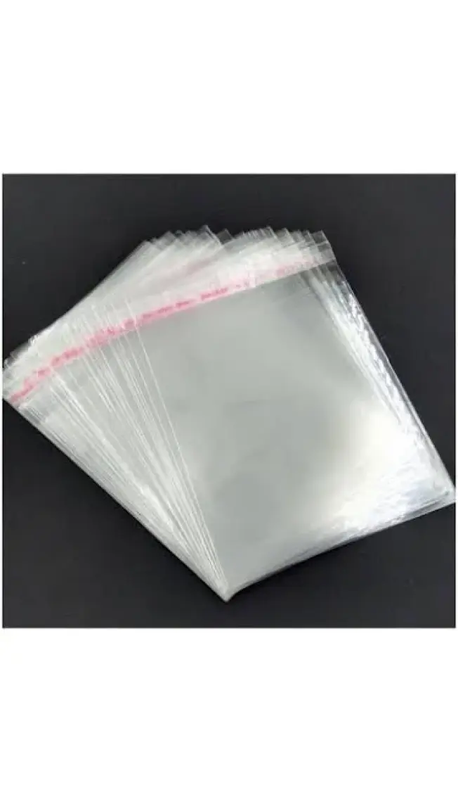 Carpcorn 40x45+5 cm.(40x50) 100 Adet Şeffaf Bantlı Yapışkanlı Jelatin Poşet
