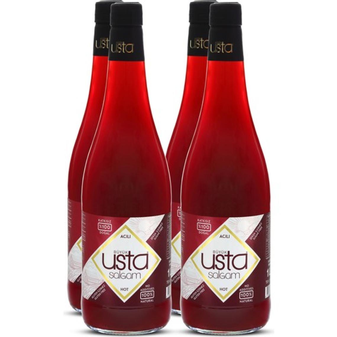 Büyük Usta Şalgam Cam Şişe Acılı 1 lt 4'lü
