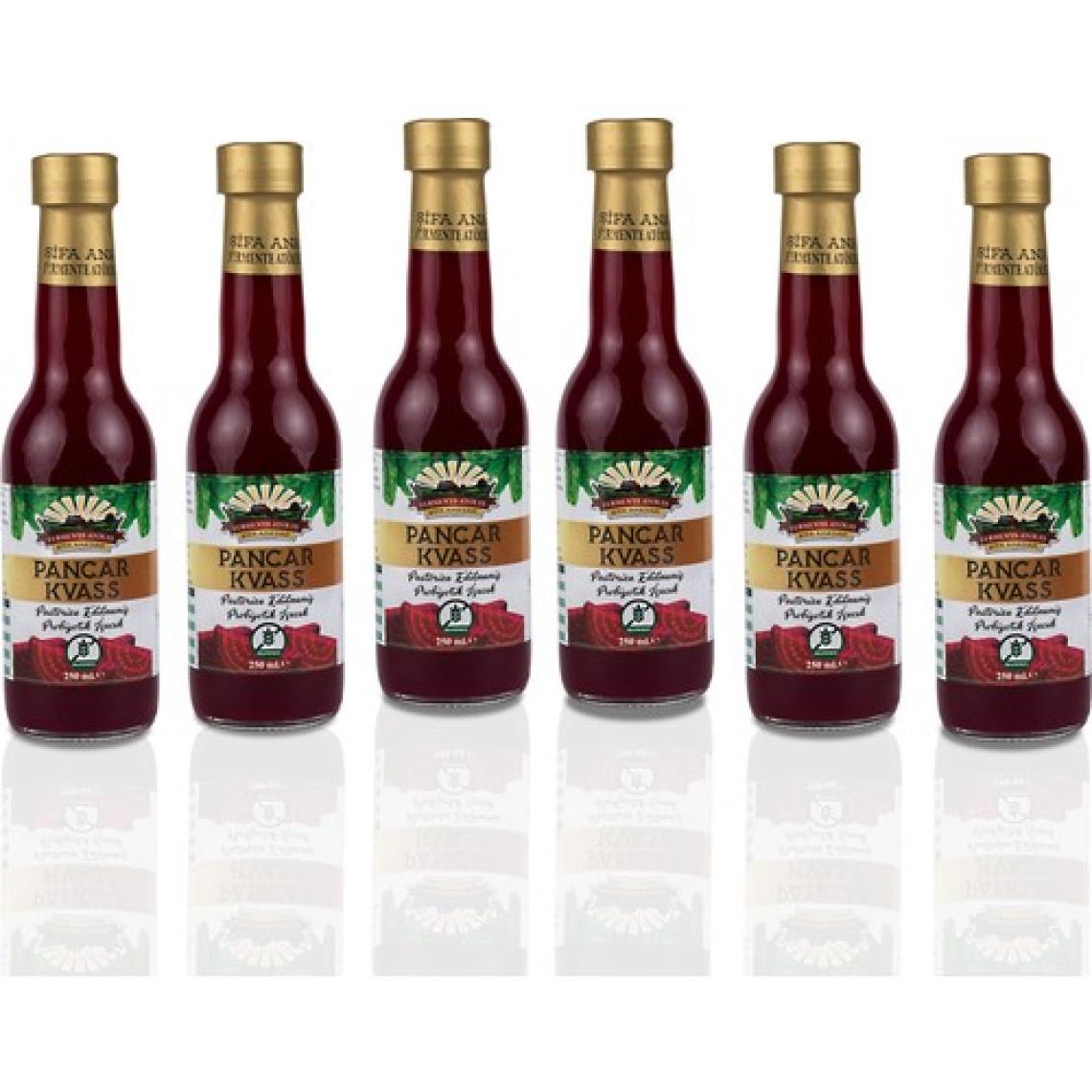 6 Adet Pancar Kvass (250ML.) Cam Şişede