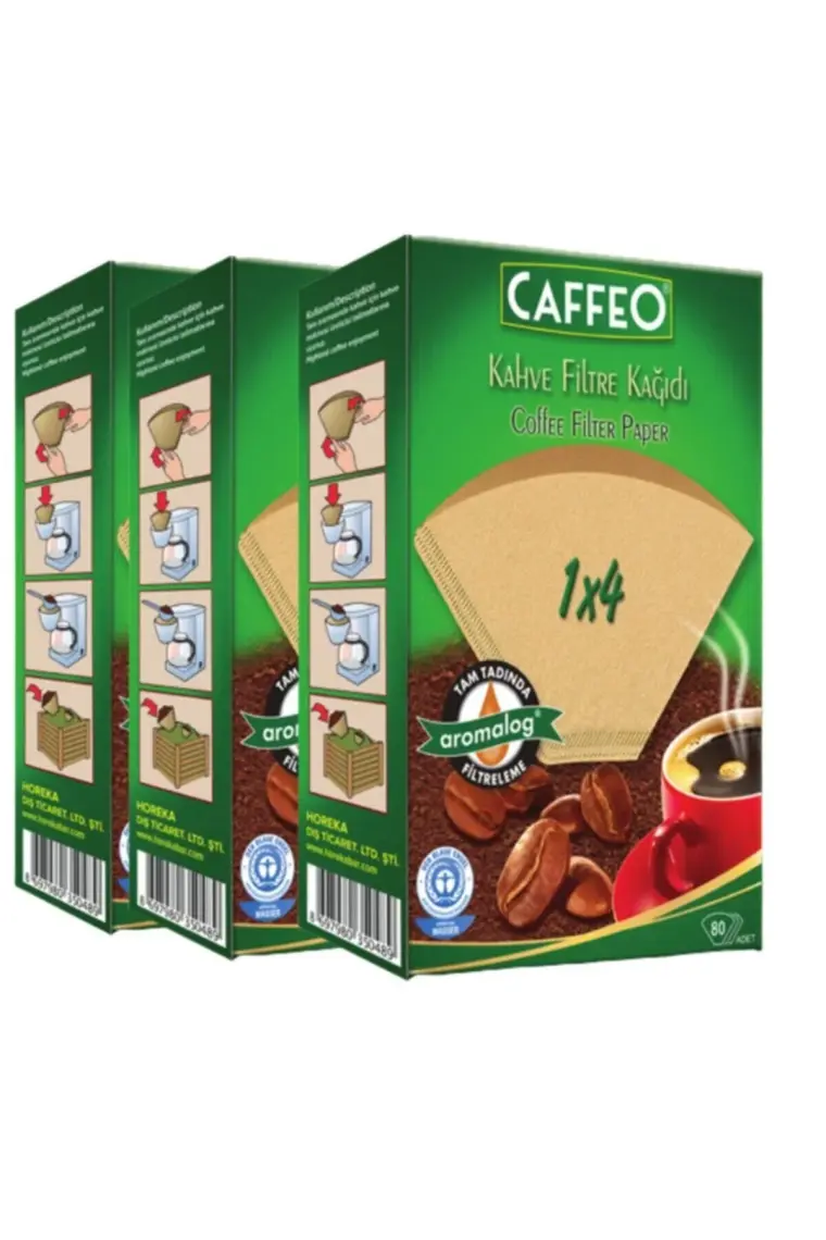Caffeo Kahve Filtre Kağıdı 1x4 3 x 80'li
