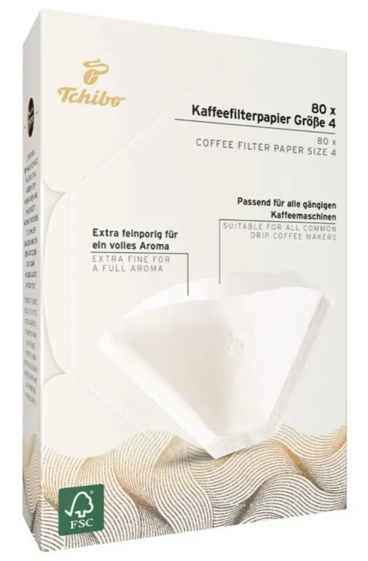 Tchibo 4 Numara (Büyük Boy) Filtre Kahve Kağıdı 80'li Beyaz