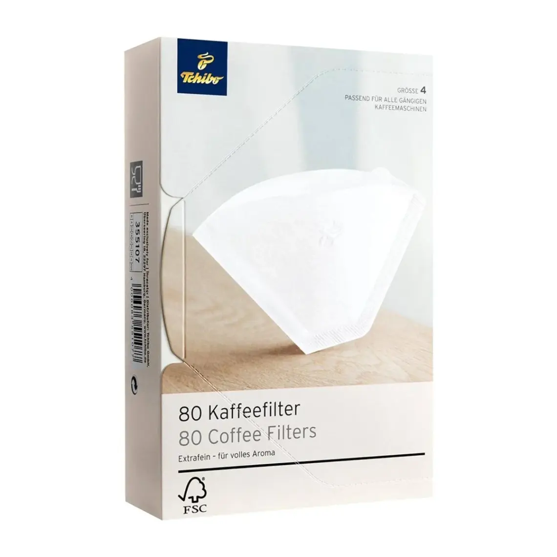 Tchibo 4 Numara (Büyük Boy) Filtre Kahve Kağıdı 80'li Beyaz