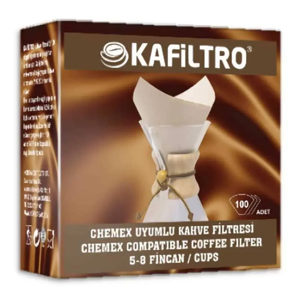 Kafiltro Chemex 5-8 Fincan Uyumlu Filtre Kahve Kağıdı 100'LÜ