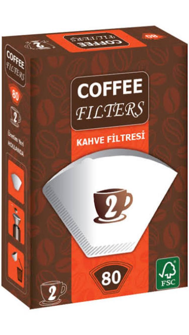 Coffee Filters Filtre Kahve Kağıdı No:2 80'li Paket