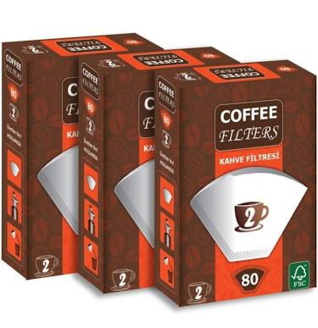 Coffee Filters Filtre Kahve Kağıdı No:2 80'li Paket