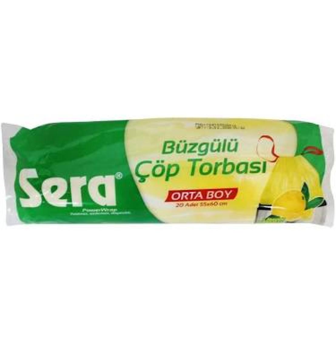 Sera Çöp Torbası Büzgülü Orta Boy Limon Kokulu 20 Adet