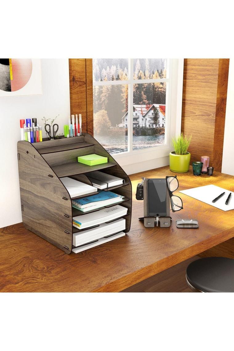 Design Otto Large Modest 6 Renk A4 Evrak Rafı Masaüstü Organizer