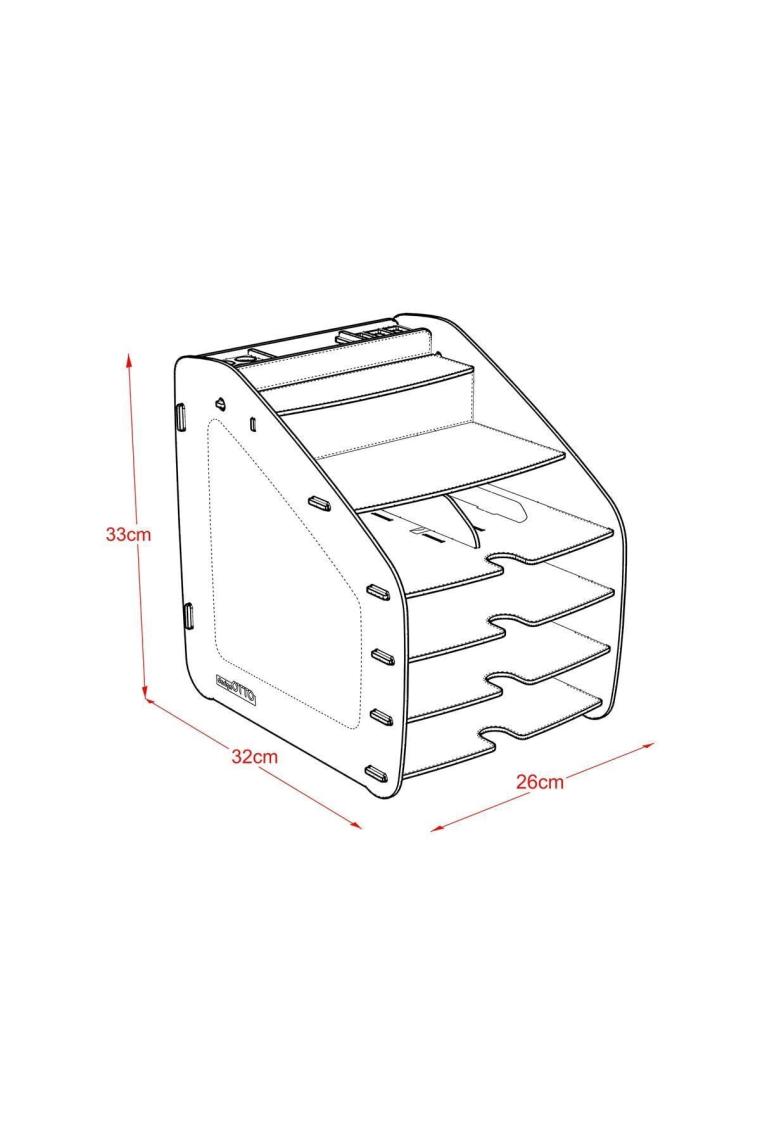 Design Otto Large Modest 6 Renk A4 Evrak Rafı Masaüstü Organizer