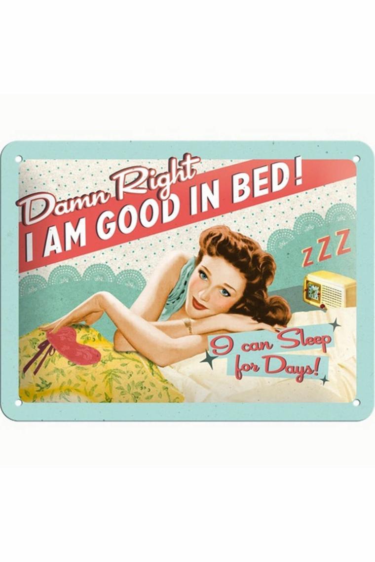 Good In Bed Kabartmalı Metal Duvar Panosu