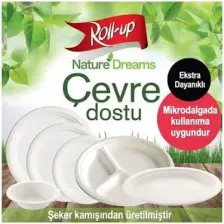Roll-Up Ekolojik Karton Tabak Baskısız 18 cm 50' li