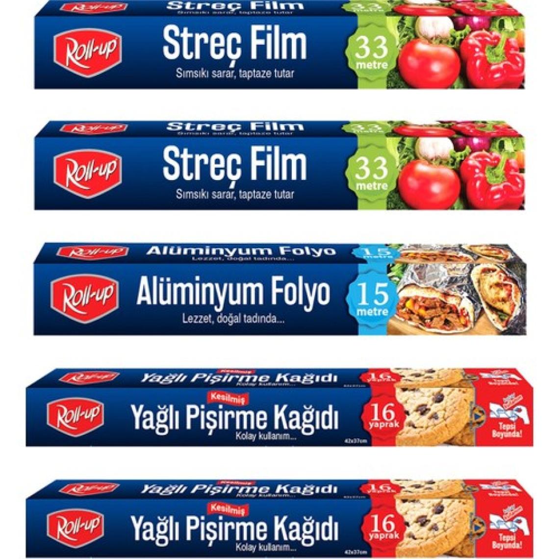 Roll-Up Streç Film - Alüminyum Folyo Pişirme Kağıdı 5 Parça Ekonomik Mutfak Seti 2