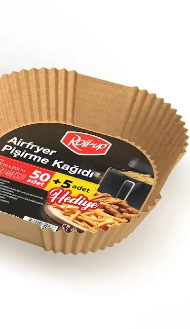 Roll-Up Airfryer Pişirme Kağıdı Kare 20 cm 50'li