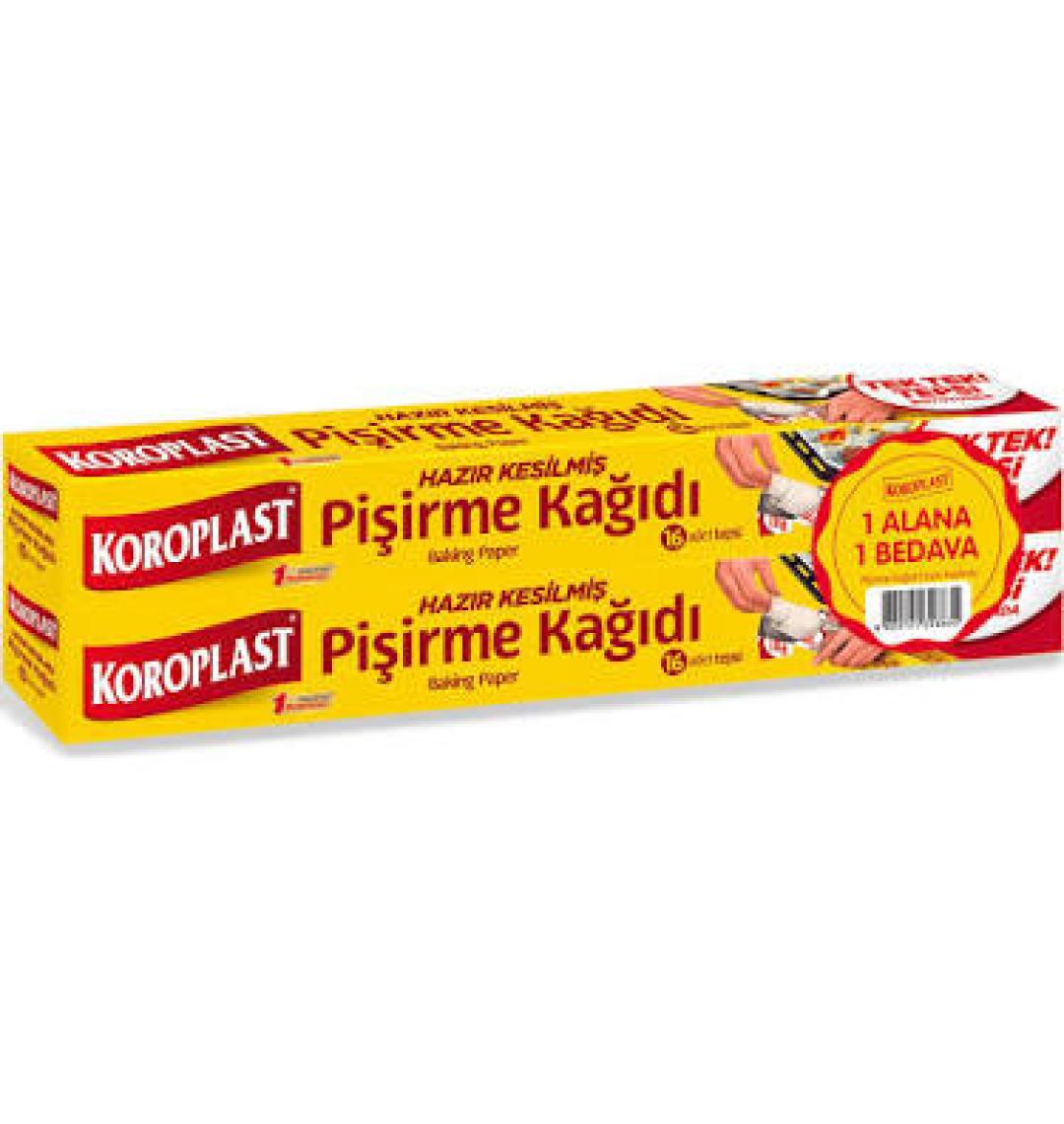 Koroplast Hazır Kesilmiş Pişirme Kağıdı 1 Alana 1 Bedava