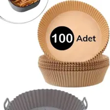 Trustmoda Avantajlı Set Her Modele Uyumlu 100 Adet Pişirme Kağıdı & Airfryer Silikon Kap