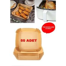 Snow Homs Airfryer Pişirme Kağıdı 50 Adet Hava Fritözü Kare Model Pişirme Kağıdı Airfryer Yağsız Firitöz