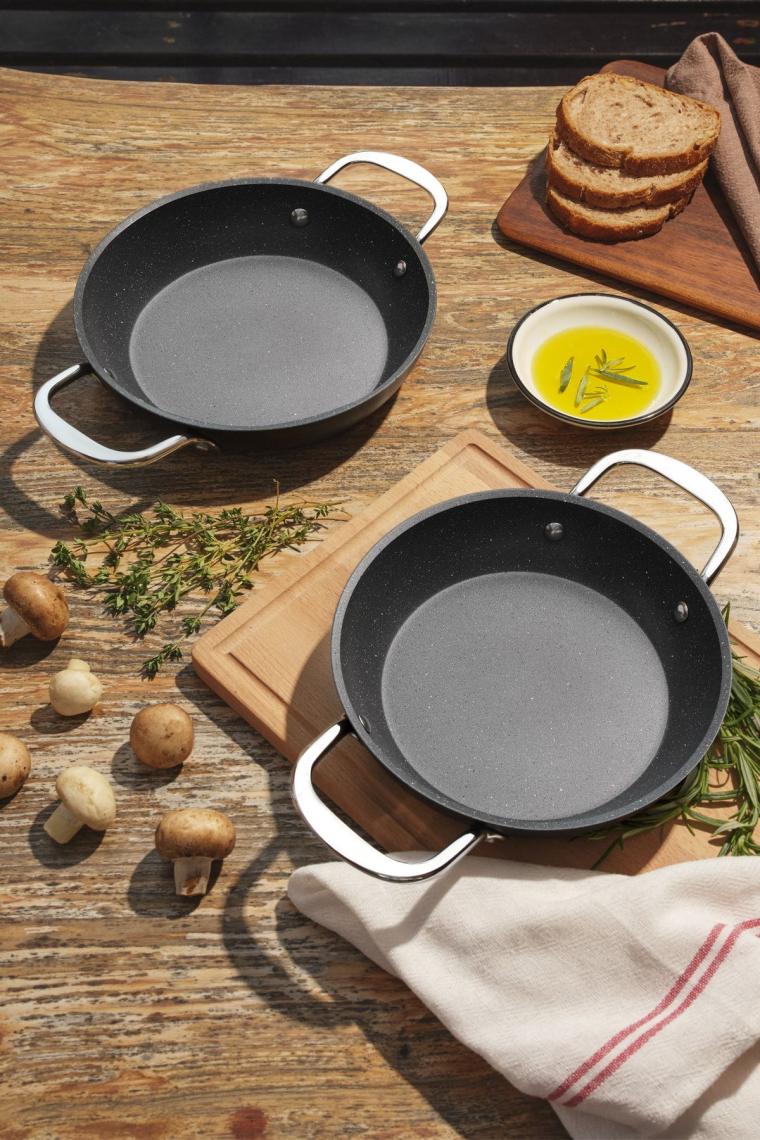 Nova Pro 2 Parça Granit Sahan Seti Çelik Kulp