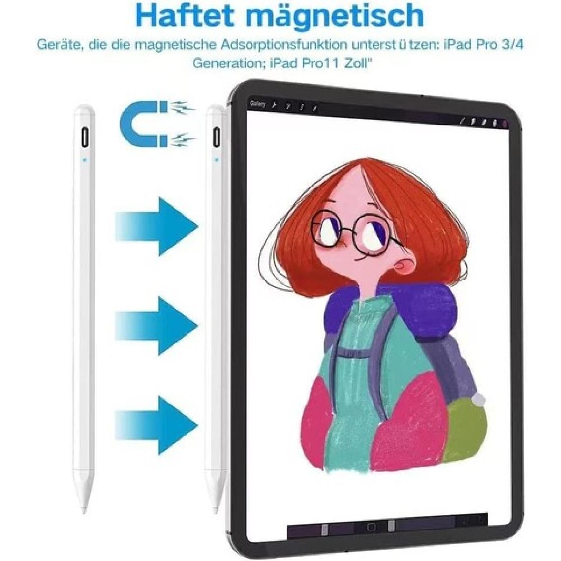 M.tk moveteck Apple Ipad Pro Air Uyumlu Pencil Stylus Palm Rejection Eğim Özellikli Çizim Kalemi Yazı Not Avuç Red