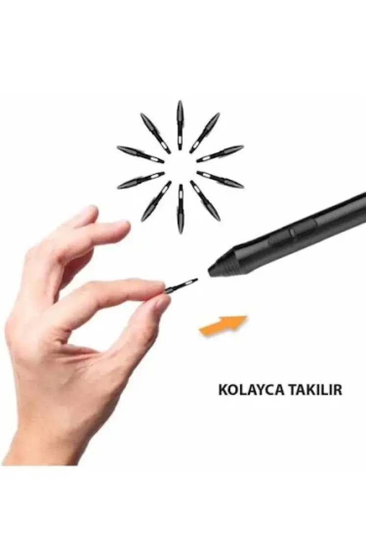 Veikk S640 ve A30 Grafik Tablet Kalemi Için 10 Adet UÇ-NipP01