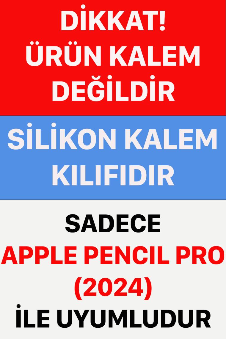 Novstrap Apple Pencil Pro (2024) ile Uyumlu Silikon Kılıf Pencil Pro Silikon Kaydırmaz Koruma Kılıfı