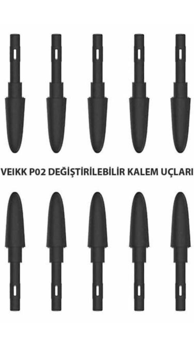 Veikk A50, A15 ve A15 Pro Grafik Tablet Kalemi Için 10 Adet Kalem UCU-NIPP02