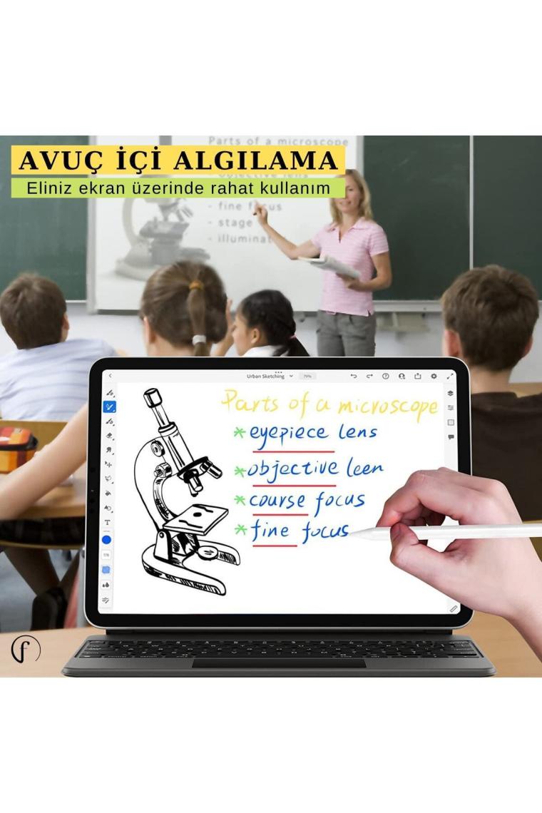 Ipad Kablosuz Şarj Olabilen Avuç Içi Reddetme Özellikli Eğime Duyarlı (2.Nesil) Manyetik Kalem