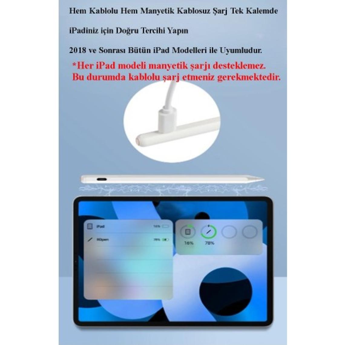 Loges Ipad Uyumlu Kapasitif Palm Rejection Manyetik Dokunmatik Stylus Kalem iPad Çizim Kalemi Tilt Fonksiyonu Manyetik Kablosuz/kablolu Şarj
