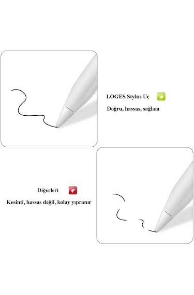 Loges Goojodoq Apple Pencil Uyumlu Stylus Uçları - 4'lü Paket Stylus Kalem Ucu Apple Pen 1. ve 2. Nesil