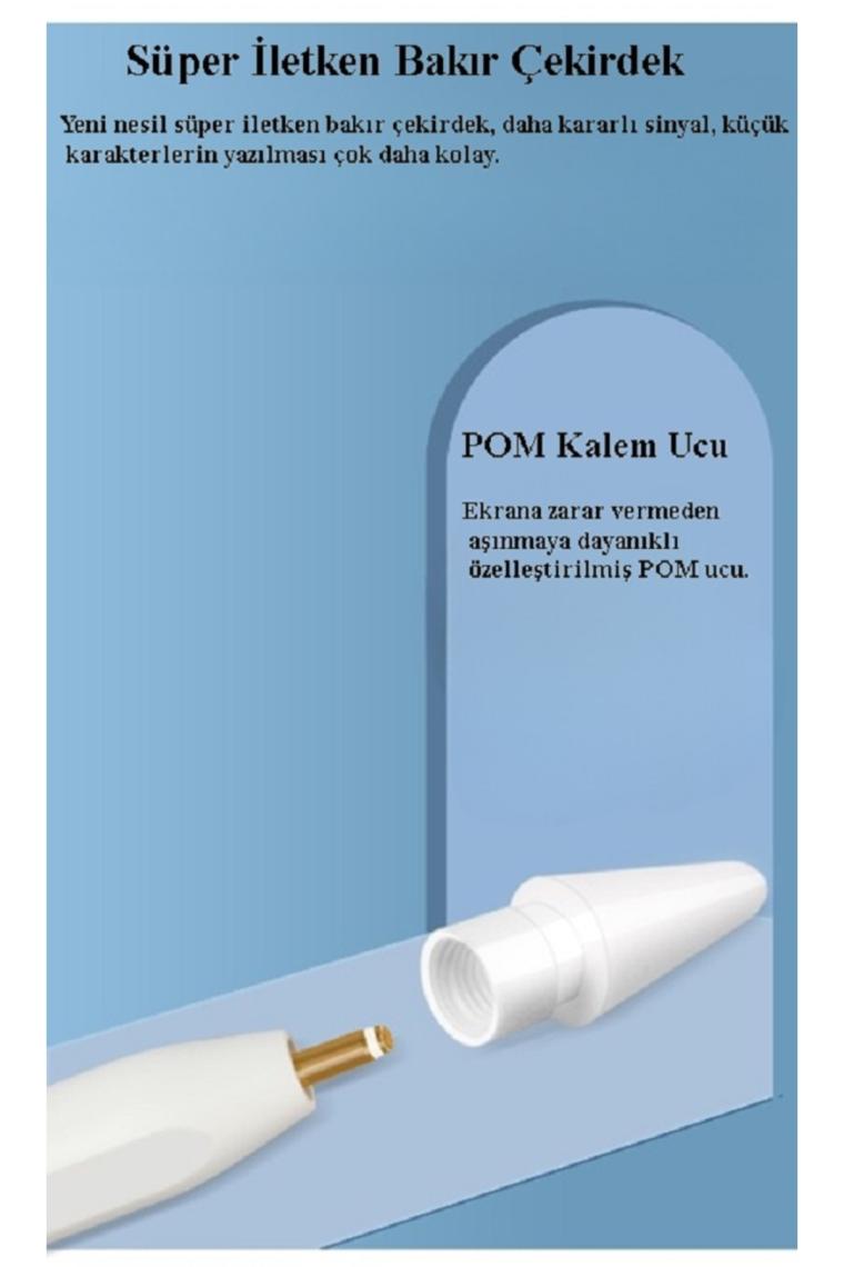 Loges Ipad Uyumlu Kapasitif Palm Rejection Manyetik Dokunmatik Stylus Kalem iPad Çizim Kalemi Tilt Fonksiyonu Manyetik Kablosuz/kablolu Şarj
