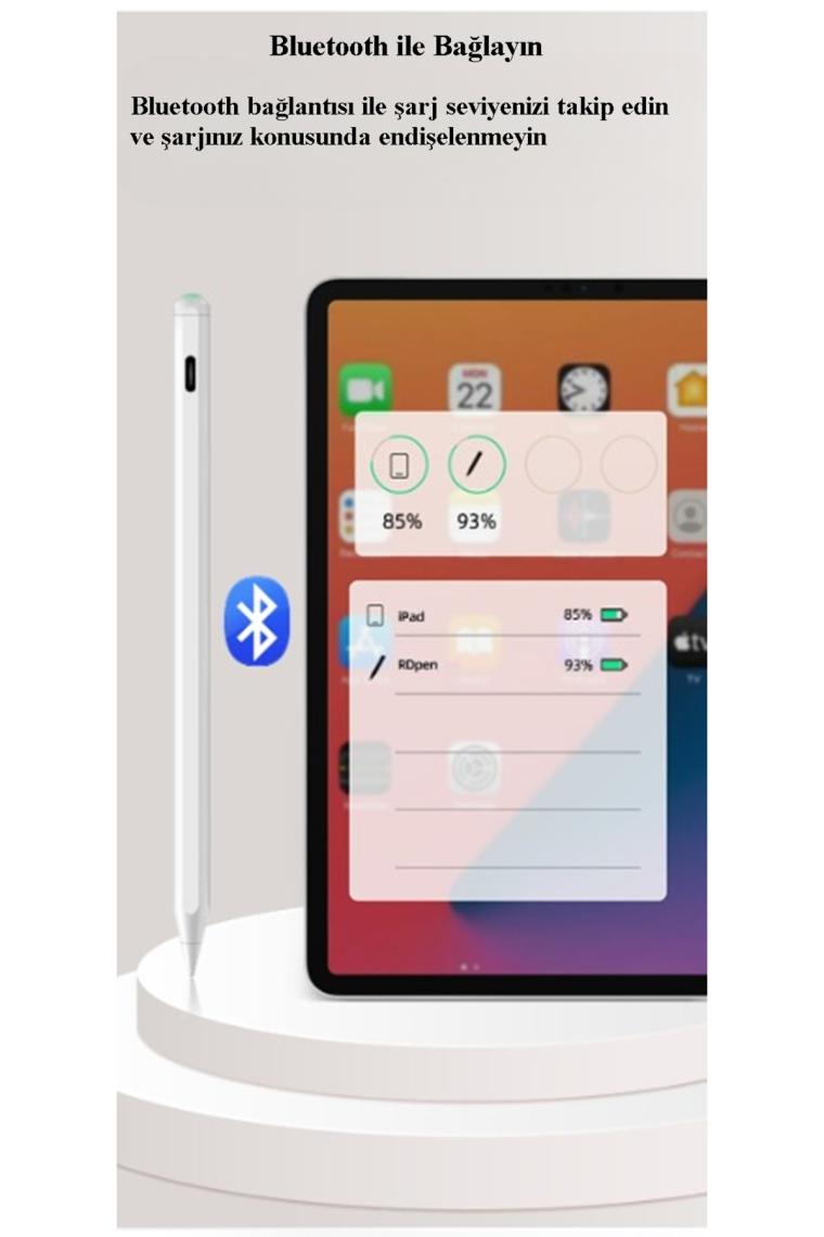 Loges Ipad Uyumlu Kapasitif Palm Rejection Manyetik Dokunmatik Stylus Kalem iPad Çizim Kalemi Tilt Fonksiyonu Manyetik Kablosuz/kablolu Şarj