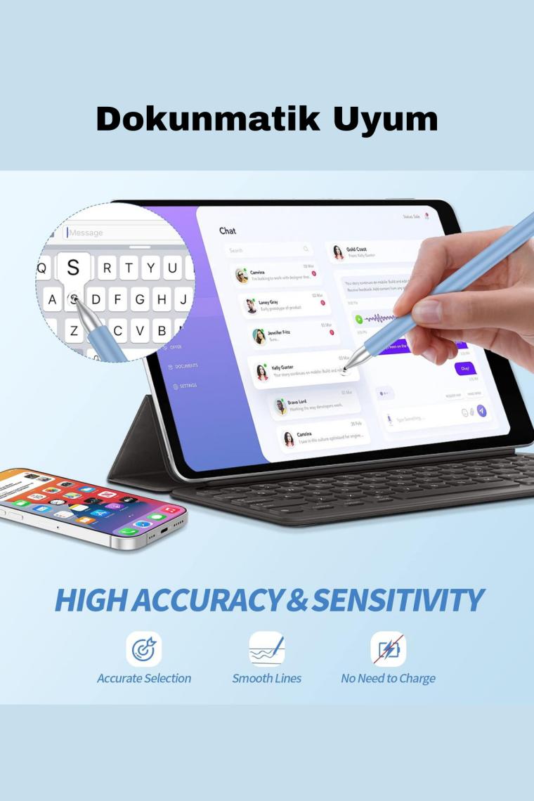 Fuchsia Galaxy A9 Serisi Uyumlu Dokunmatik Ekran Kalemi Yazı ve Çizim X210 - X110 Tablet Kalemi